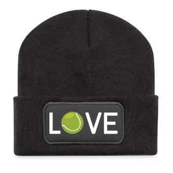 Tennis-Liebhaber - Recycelte Patch Beanie - Dunkelgrau - Vorne