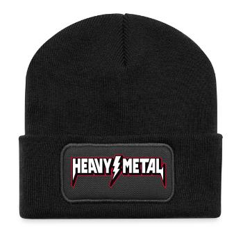 Heavy Metal 3D-Logo - Recycelte Patch Beanie - Schwarz - Vorne