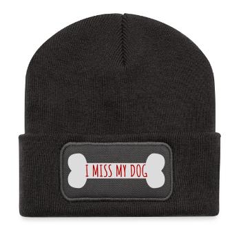 Mon chien Dog Amamant Dog Love Logo de blague - Beanie recyclé à patch - charbon - Devant