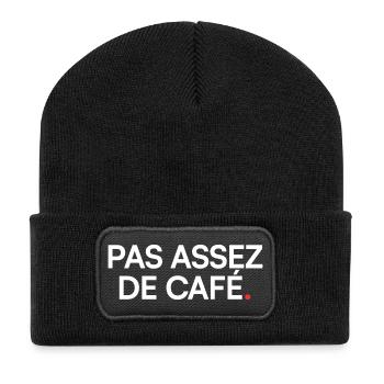 Pas assez de café humour fatigue - Beanie recyclé à patch - noir - Devant