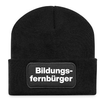 BILDUNGSFERNBÜRGER. DES GENS STUPIDES, SARCASME - Beanie recyclé à patch - noir - Devant