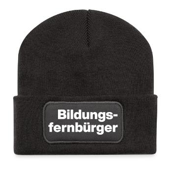 BILDUNGSFERNBÜRGER. STUPID PEOPLE, SARCASM - Recycled Patch Beanie - dark grey - Front