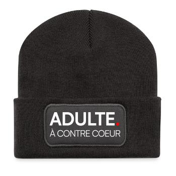 Adult Reluctant, Modern Humor - Recycled Patch Beanie - dark grey - Front