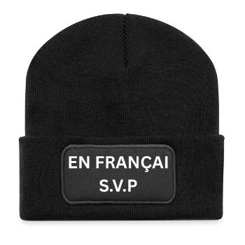 Auf Französisch: Tourist Teacher Lustiges Geschenk - Recycelte Patch Beanie - Schwarz - Vorne
