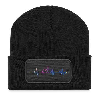 radfahrer - Recycelte Patch Beanie - Schwarz - Vorne