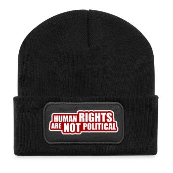 Les droits de l’homme ne sont pas politiques Logo Menschenrechte - Beanie recyclé à patch - noir - Devant