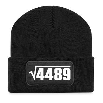 67 - Siebenundsechzig Zahl 67 Quadratwurzel 4489 Meme Sechs S - Recycelte Patch Beanie - Schwarz - Vorne