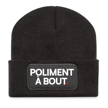 Poliment à bout - Beanie recyclé à patch - charbon - Devant
