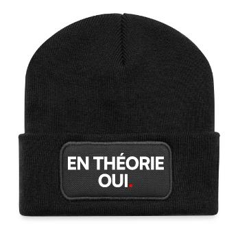 En théorie... - Beanie recyclé à patch - noir - Devant