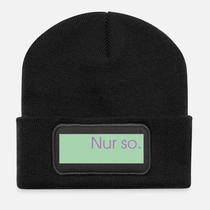 Nur so.  - Recycelte Patch Beanie - Schwarz