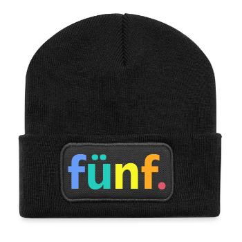 5. Geburtstag Junge Fünf 5 Jahre Jubiläum  - Recycelte Patch Beanie - Schwarz - Vorne