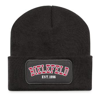 Bielefeld gegründet 1996 - Recycelte Patch Beanie - Dunkelgrau - Vorne