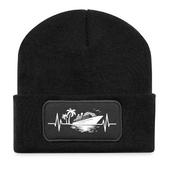 Heartbeat-Kreuzfahrtschiff Kreuzer - Recycelte Patch Beanie - Schwarz - Vorne