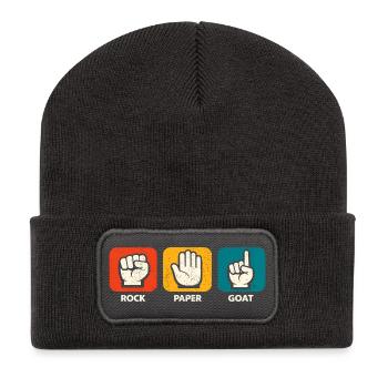 Chèvre en pierre en papier numéro 1 Chèvre - Beanie recyclé à patch - charbon - Devant