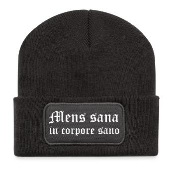 Mens sana in corpore sano - Recycled Patch Beanie - dark grey - Front