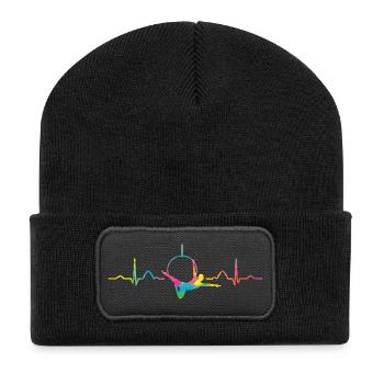 Anneau aérien Rythme de cœur Lyra Anneau aérien - Beanie recyclé à patch - noir - Devant