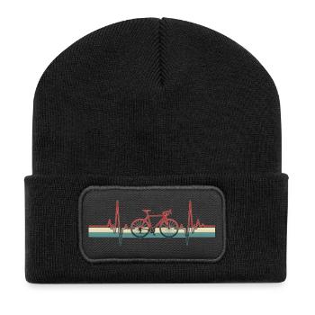 Cycling Heartbeat Cycling Love Cycling Cycling - Recycled Patch Beanie - black - Front