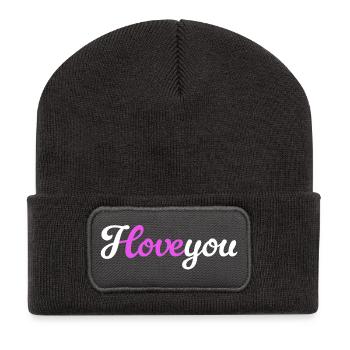 I love you Love Love Declaration Love Wedding - Recycled Patch Beanie - dark grey - Front