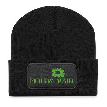 Holde Maid - Wortschätze - vergessene Wörter - Recycelte Patch Beanie - Schwarz - Vorne