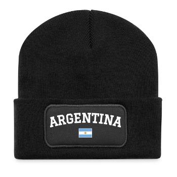 Argentinien Flagge Design Weiss - Recycelte Patch Beanie - Schwarz - Vorne