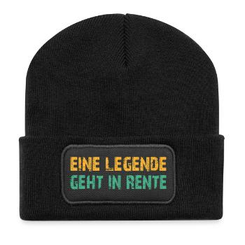 Ruhestand Legende - Recycelte Patch Beanie - Schwarz - Vorne