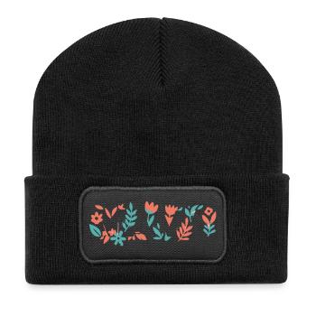 Cadeau de fête des mères floral de maman - Beanie recyclé à patch - noir - Devant