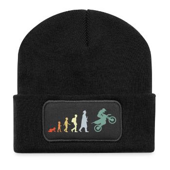Child to Motocross Rider Evolution - Recycled Patch Beanie - black - Front