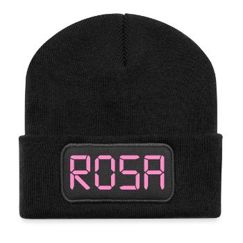 Pink – LCD - Recycelte Patch Beanie - Schwarz - Vorne