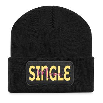 Single Mom - Recycelte Patch Beanie - Schwarz - Vorne