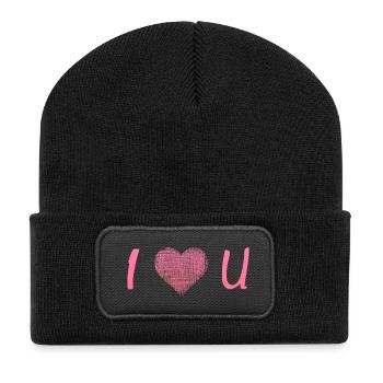 i LOVE YOU - Recycled Patch Beanie - black - Front
