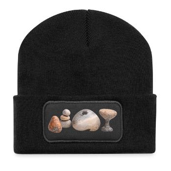 Stacking Stones Zen Pattern - Recycled Patch Beanie - black - Front