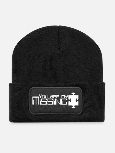 Du bist mein fehlendes Puzzleteil - Recycelte Patch Beanie - Schwarz