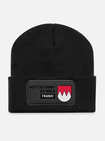 Gott sei Dank ich bin a Frank - Recycelte Patch Beanie - Schwarz