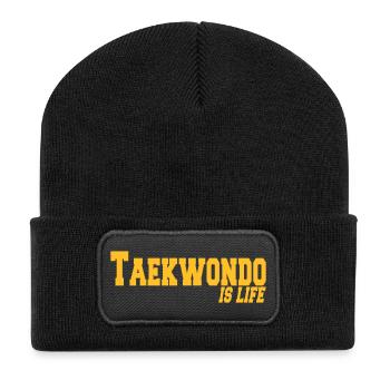 taekwondo is life - Recycled Patch Beanie - black - Front