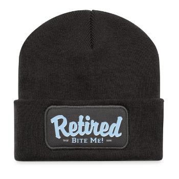 Retired Bite Me! - Recycled Patch Beanie - dark grey - Front