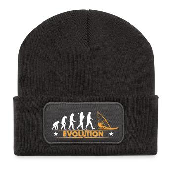 Windsurfen Evolution - orange/weiss - Recycelte Patch Beanie - Dunkelgrau - Vorne