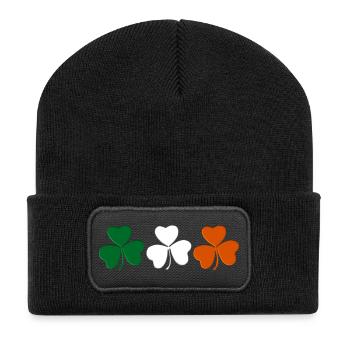 3 SHAMROCKS IRELAND - Recycled Patch Beanie - black - Front