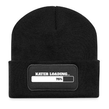 Herren Shirt mit Spruch KATER LOADING - Recycelte Patch Beanie - Schwarz - Vorne