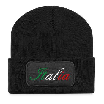 Italia écriture couleur drapeau - Beanie recyclé à patch - noir - Devant