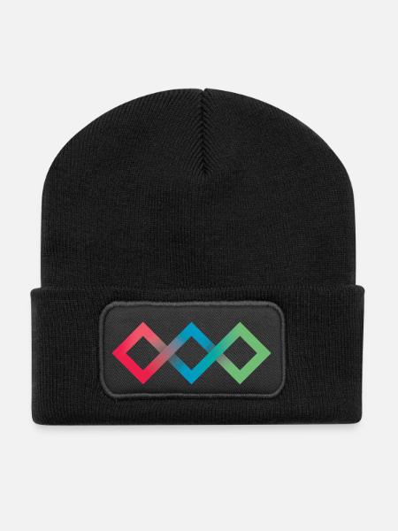 Fluo Diamonds - Recycled Patch Beanie - black