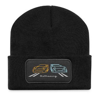 Slot Racing 2 voitures Version 2 - Beanie recyclé à patch - noir - Devant