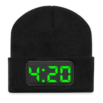 4:20 - Recycelte Patch Beanie - Schwarz - Vorne