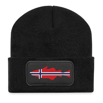 Pollack Norway pour les pêcheurs qui pêchent dans le fjord - Beanie recyclé à patch - noir - Devant