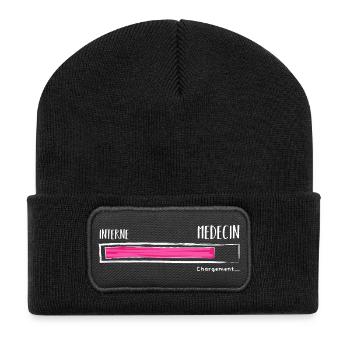 Interne Médecin Chargement. Humour Futur médecin - Beanie recyclé à patch - noir - Devant