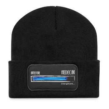 Interne Médecin Chargement. Humour Futur médecin - Beanie recyclé à patch - noir - Devant