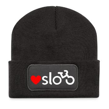 Oslo bicycle love sticker (white) - Recycled Patch Beanie - dark grey - Front
