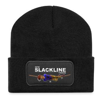 New slackline trick - crazy slackliner - Recycled Patch Beanie - black - Front