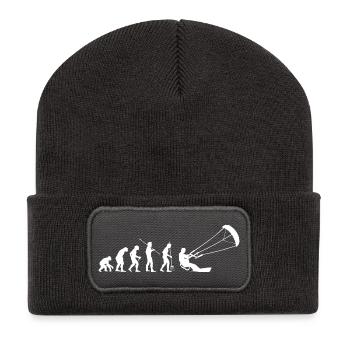 Kitesurfen Kitesurf Kitesurfer Kiteboard - Recycelte Patch Beanie - Dunkelgrau - Vorne