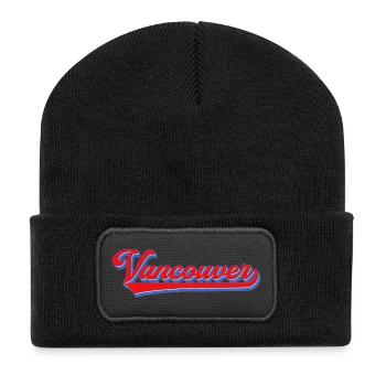 Vancouver Schriftzug Retro Stil - Recycelte Patch Beanie - Schwarz - Vorne
