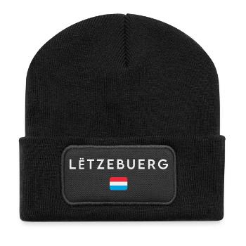 Drapeau du Luxembourg, fierté luxembourgeoise - Beanie recyclé à patch - noir - Devant